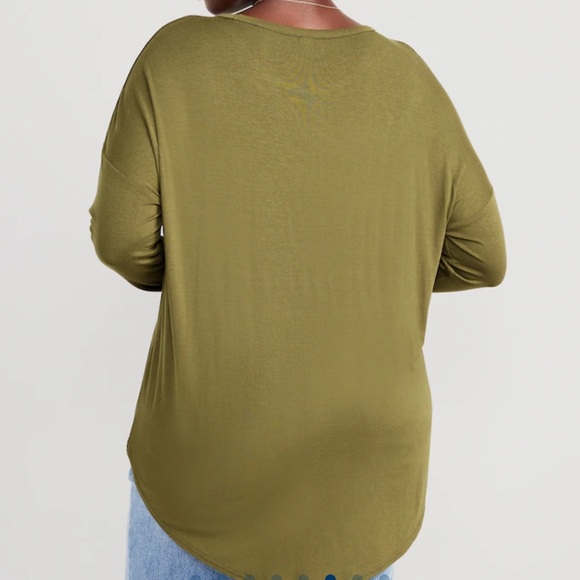 NWT OLD NAVY Luxe Long-Sleeve Tunic T-Shirt Color: Pasture Present - Picture 6 of 9
